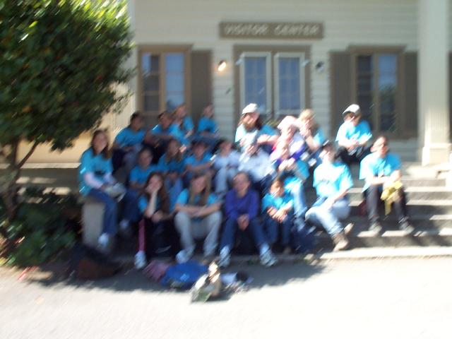 Group shot on the steps of the visitors center.