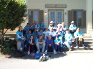 Group shot on the steps of the visitors center.