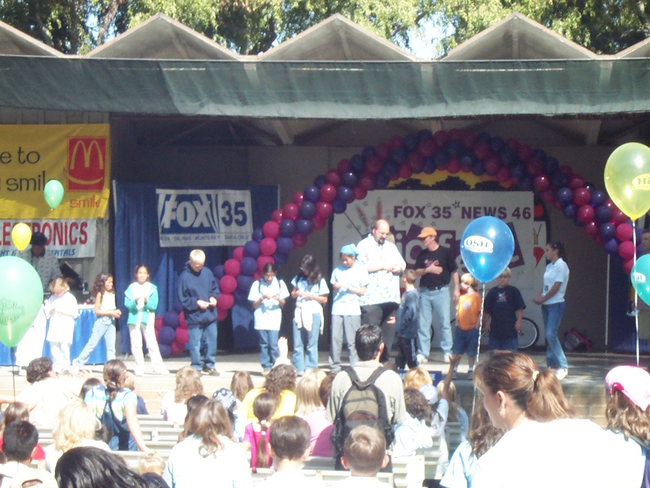 At the Monterey County Fairgrounds, three High Adventure Girls participated in the bubble gum contest.