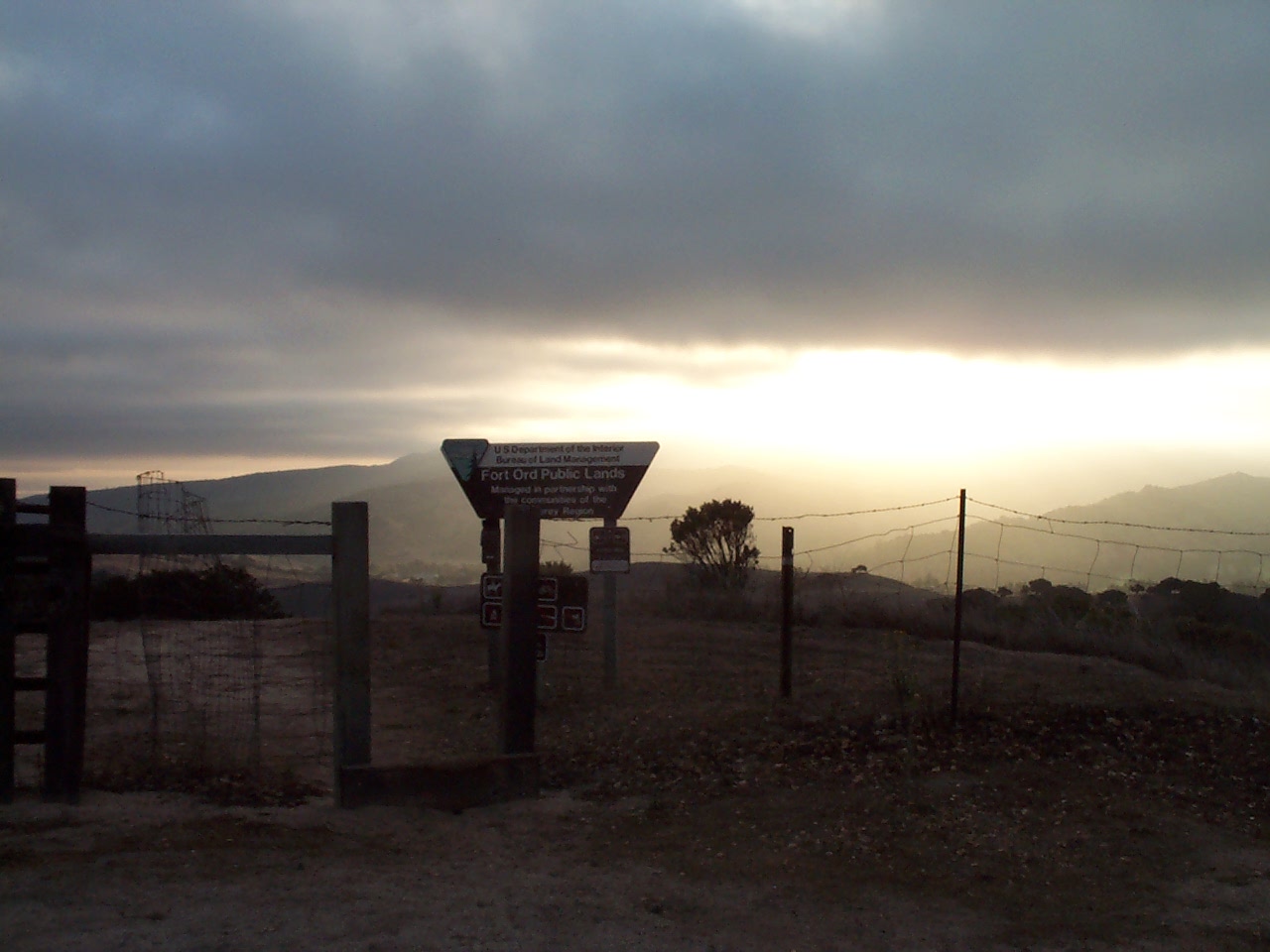 Sun rising over Laguna Seca public lands