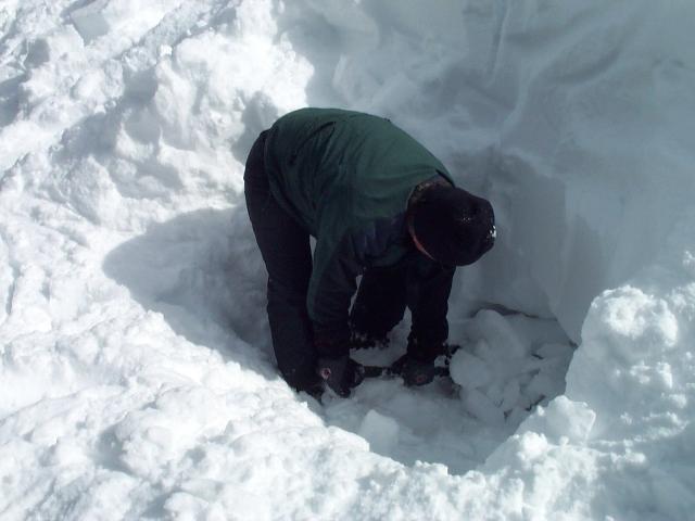 Start to dig straight into the hill.