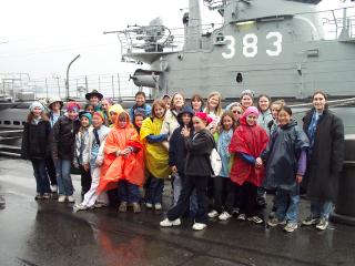 High Adventure group shot in front of the submarine.