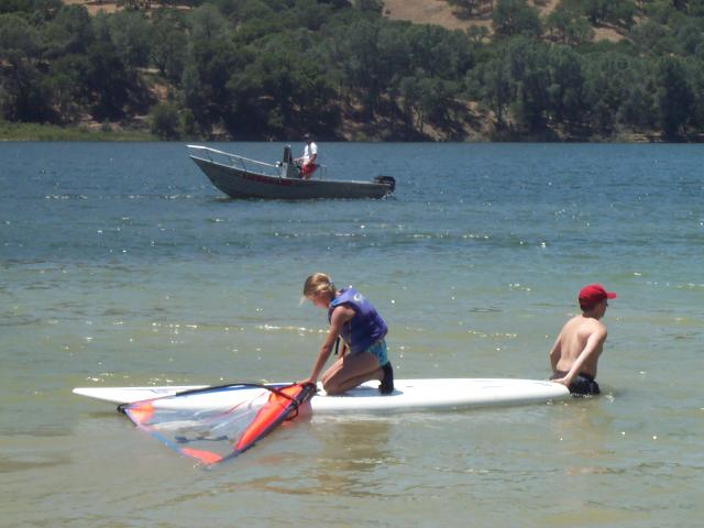 Out in the water.