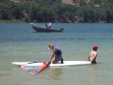 Out in the water.