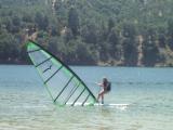 Using the big sail after practice.